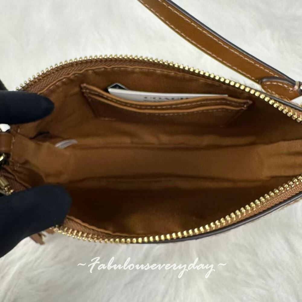 Coach Nolita 19 With Deer Print Shoulder Bag Wristlet Gold/Brown Multi CDW35 NWT - Picture 8 of 8